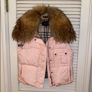 Burberry Detachable Fur Collar Vest